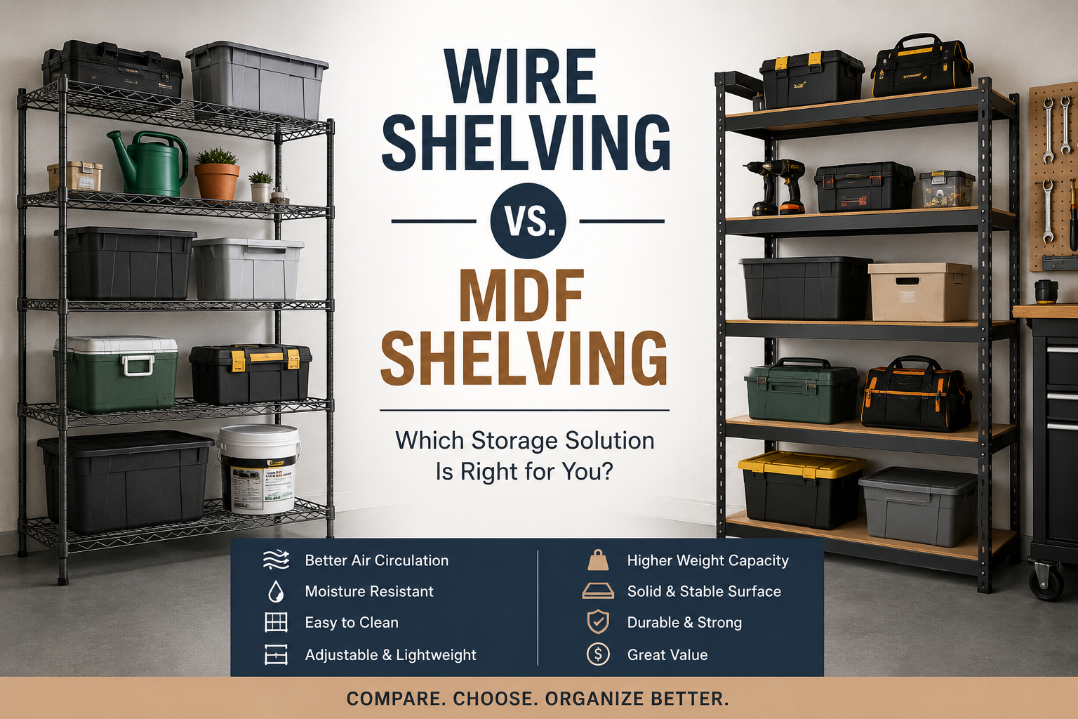 Wire Shelving vs. MDF Shelving: Which One Is Right for You?