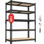 PrimeZone 5层重型车库储物架 黑色 金属MDF 工业货架 2000磅承重