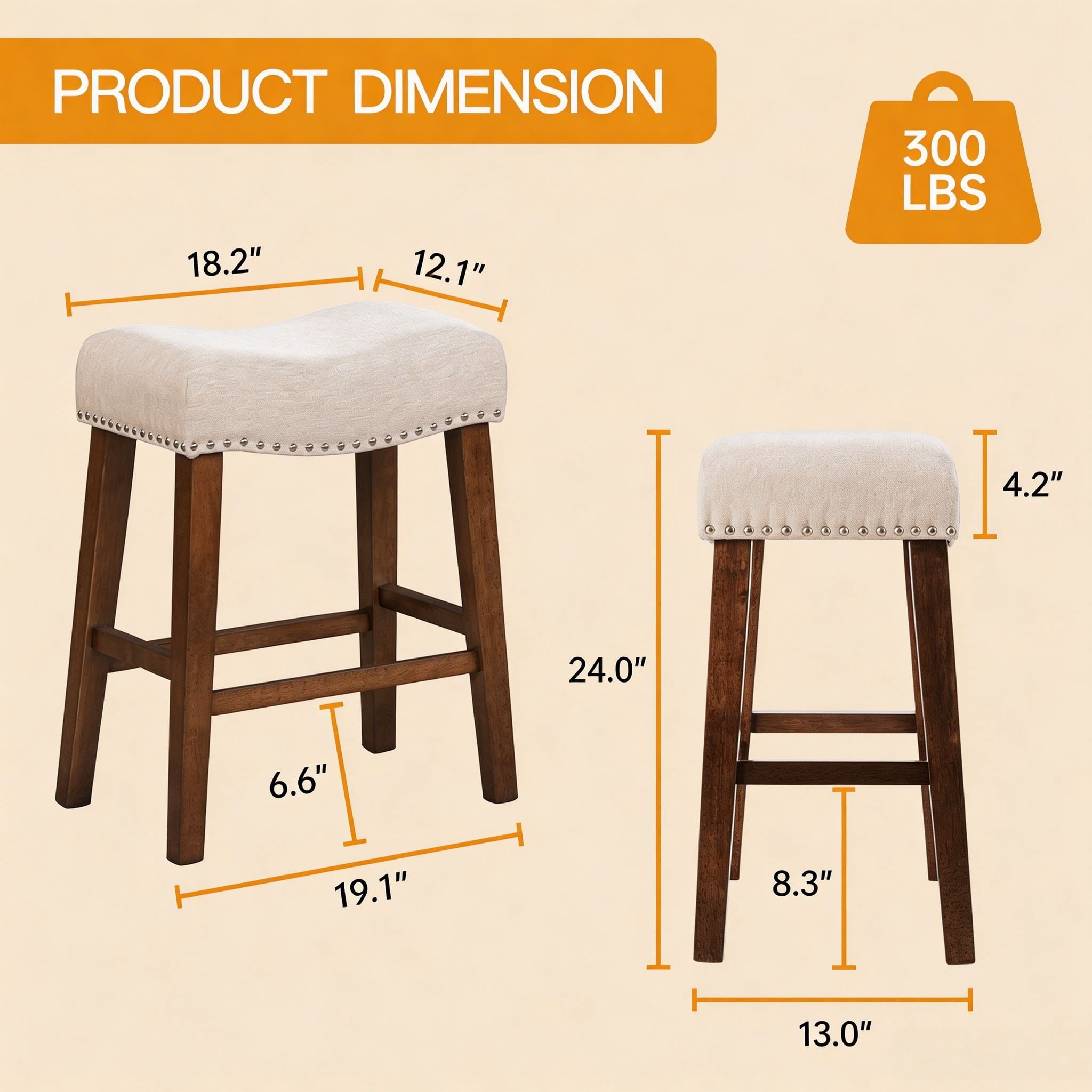 PrimeZone Saddle Bar Stools Set of 2 Secondary image