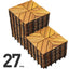 PrimeZone 27片金合欢木互锁露台地砖 12x12x1英寸 户外防水地板 露台阳台庭院门廊