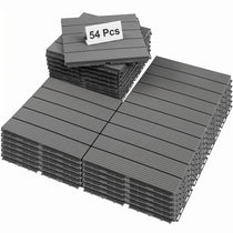 PrimeZone 54片塑料互锁露台地砖 12x12x1英寸 户外防水地板 露台阳台庭院门廊