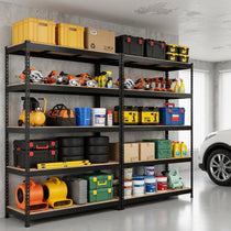 PrimeZone 5层重型车库储物架 黑色 金属MDF 工业货架 2250磅承重